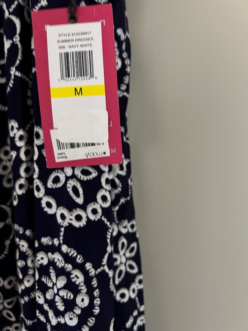 NWT Vince Camuto Navy White Geometric Tile Medallion Sleeveless Sundress Size M - Picture 4 of 6